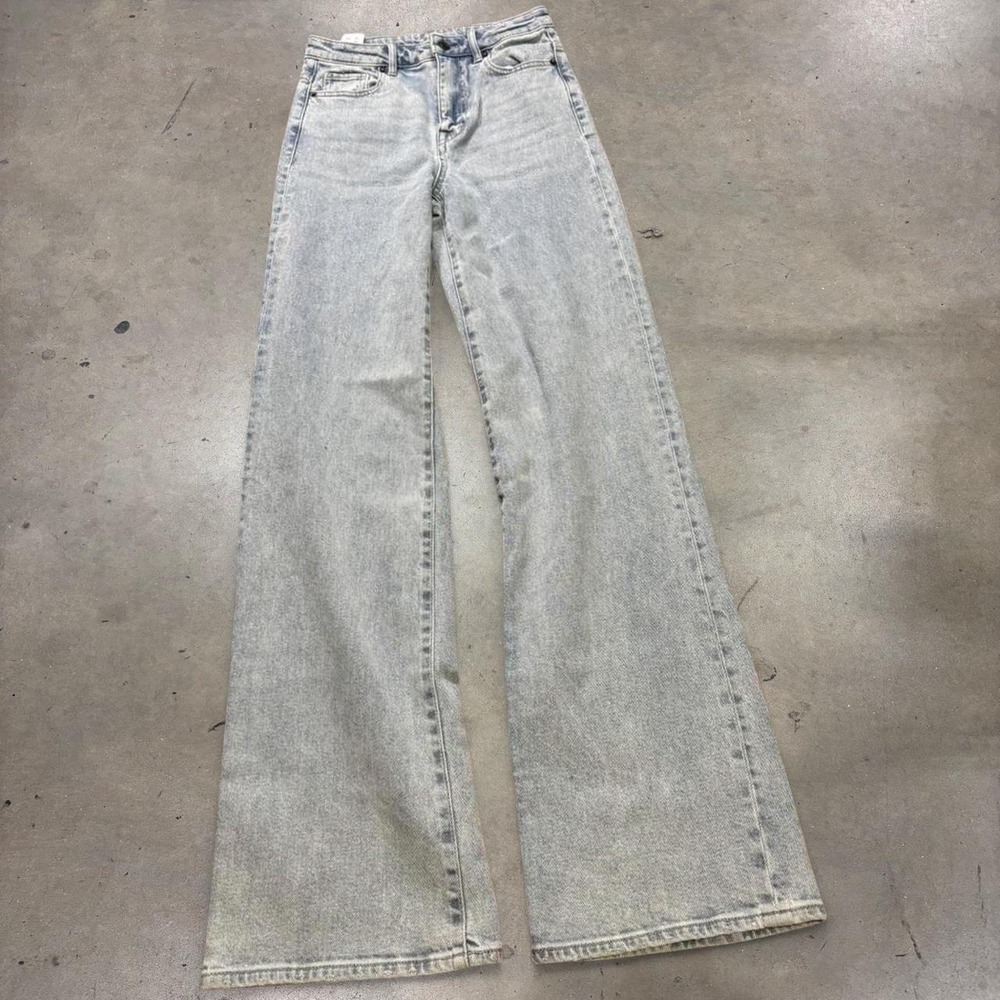 Buffalo David Bitton Addie High Rise Wide Leg Jeans Light Blue Y2K Women 24